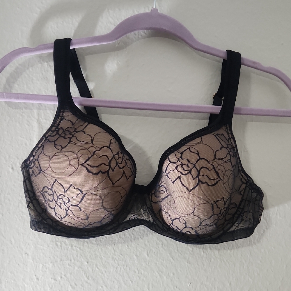 SOMA Black Floral Lace Bra Size 36D